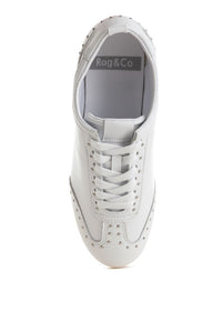 Odaya Studded Real Soft Leather Sneakers by Rag&Co
