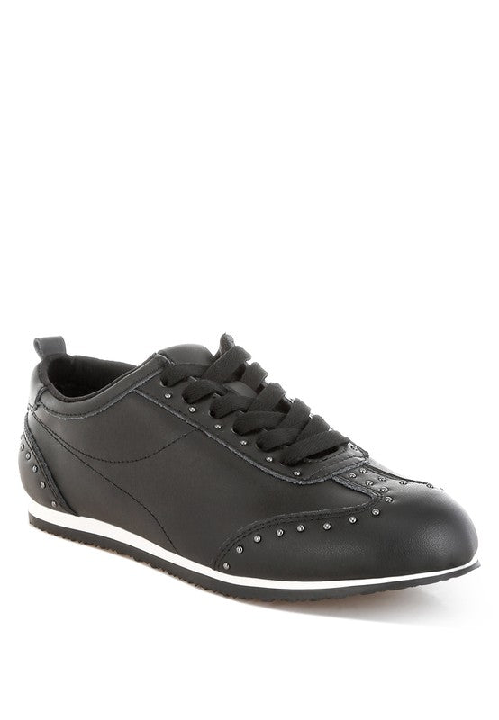 Odaya Studded Real Soft Leather Sneakers by Rag&Co