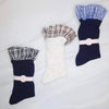 Oh So Chic Plaid Ruffle Top Socks-Add a preppy twist to your wardrobe with the Oh So Chic Plaid Ruffle Top Socks. Featuring a charming plaid design and delicate ruffle trim.