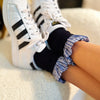 Oh So Chic Plaid Ruffle Top Socks-Add a preppy twist to your wardrobe with the Oh So Chic Plaid Ruffle Top Socks. Featuring a charming plaid design and delicate ruffle trim.