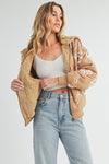 Shop Oita Floral Zip Front Hoodie-Cozy meets cool in the Oita Floral Zip-Up Hoodie - sherpa-lined warmth, bold floral print, and a bomber fit make this your new cold-weather go-to.-available at Reef Love online boho-chic boutique