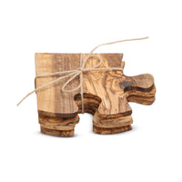 Olive Wood Coaster Puzzle 4-Pcs Set-Olive Wood Coaster Puzzle 4-piece set. Handcrafted from Mediterranean olive wood with unique grain patterns. Stylish, functional, and interactive home décor.-Reef Love