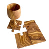 Olive Wood Coaster Puzzle 4-Pcs Set-Olive Wood Coaster Puzzle 4-piece set. Handcrafted from Mediterranean olive wood with unique grain patterns. Stylish, functional, and interactive home décor.-Reef Love