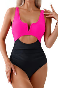 One Piece Cut-Out Color Block Swimsuit-One Piece Cut-Out Color Block Swimsuit - Modern and flattering. Featuring bold color block and stylish cut-outs, this swimsuit combines structure and flair. -Reef Love
