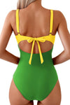One Piece Cut-Out Color Block Swimsuit-One Piece Cut-Out Color Block Swimsuit - Modern and flattering. Featuring bold color block and stylish cut-outs, this swimsuit combines structure and flair. -Reef Love