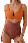 One Piece Cut-Out Color Block Swimsuit-One Piece Cut-Out Color Block Swimsuit - Modern and flattering. Featuring bold color block and stylish cut-outs, this swimsuit combines structure and flair. -Reef Love