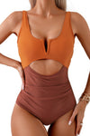 One Piece Cut-Out Color Block Swimsuit-One Piece Cut-Out Color Block Swimsuit - Modern and flattering. Featuring bold color block and stylish cut-outs, this swimsuit combines structure and flair. -Reef Love