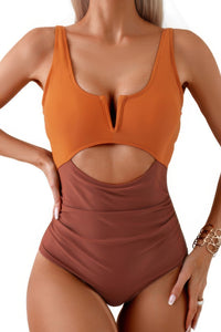 One Piece Cut-Out Color Block Swimsuit-One Piece Cut-Out Color Block Swimsuit - Modern and flattering. Featuring bold color block and stylish cut-outs, this swimsuit combines structure and flair. -Reef Love