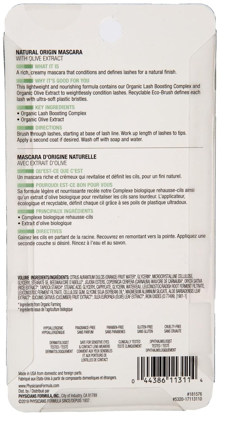 Organic Mascara Formula Organic Wear All Natural Origin Mascara,Organic Makeup,Black,Dermatologist Test