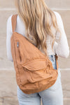 Oversized Canvas Sling Backpack-Oversized canvas sling backpack with adjustable strap and zip pockets. Lightweight, casual, and perfect for everyday or carrying travel essentials.-Reef Love