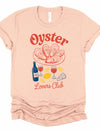 Oyster Lovers Club Boutique Top Graphic Tee-Join the Oyster Lovers Club with this retro-inspired tee! Super soft cotton, unisex fit, and coastal charm in every color. Perfect for seafood lovers.-Reef Love