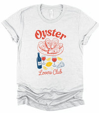 Oyster Lovers Club Boutique Top Graphic Tee-Join the Oyster Lovers Club with this retro-inspired tee! Super soft cotton, unisex fit, and coastal charm in every color. Perfect for seafood lovers.-Reef Love