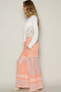 POL Coral Drawstring Elastic Waistband Wide-Leg Pants