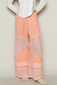 POL Coral Drawstring Elastic Waistband Wide-Leg Pants