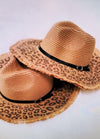 Panama Leopard Wide Brim Belted Sun Hat