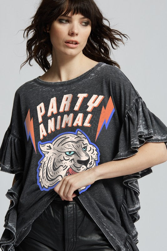 Party Animal Ruffle Tee-Reef Love