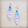 Shop Pastel Navajo Leather Oval Earrings with Turquoise Accent-Western-inspired Handmade pastel Navajo leather earrings with turquoise bead accent. Lightweight, hypoallergenic, and boho-chic—each pair is one of a kind.-available at Reef Love online boho-chic boutique