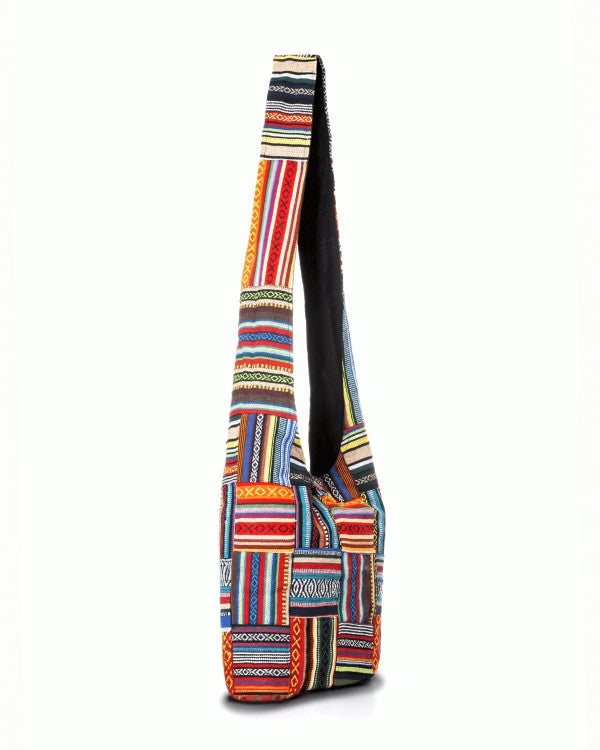 Kathmandu Collection Patchwork Striped Hobo Bag-Hobo Bag-Reef Love