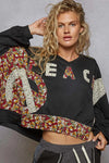 Peace Patch Floral Long Sleeve Hoodie-Hoodie-Reef Love
