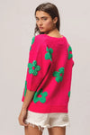 Pearl Beads Flowers Sweater Top-Reef Love