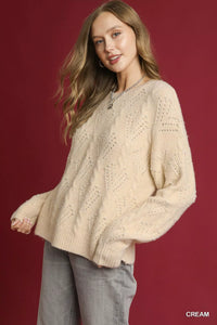 Pearl-Embellished Sweater-Pearl-embellished sweater with long sleeves. Elegant knitwear with delicate pearl details—perfect for chic workwear, special occasions, or casual luxe style.-Reef Love