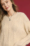 Pearl-Embellished Sweater-Pearl-embellished sweater with long sleeves. Elegant knitwear with delicate pearl details—perfect for chic workwear, special occasions, or casual luxe style.-Reef Love