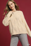 Pearl-Embellished Sweater-Pearl-embellished sweater with long sleeves. Elegant knitwear with delicate pearl details—perfect for chic workwear, special occasions, or casual luxe style.-Reef Love