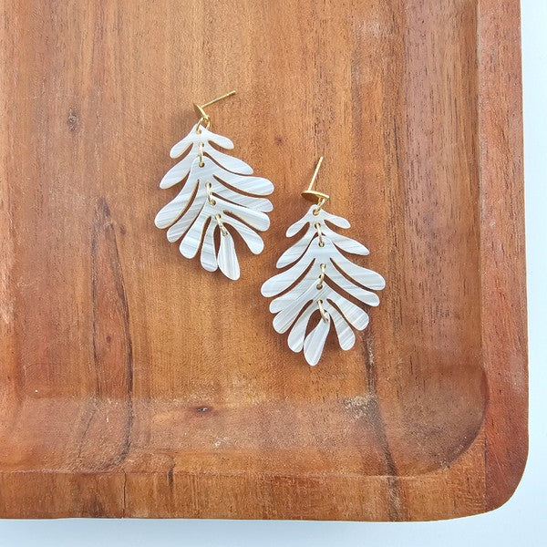 Petite Palm Earrings - Seashell-drop earrings-Reef Love
