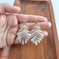 Petite Palm Earrings - Seashell-drop earrings-Reef Love