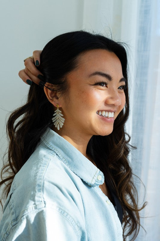 Petite Palm Earrings - Seashell-drop earrings-Reef Love