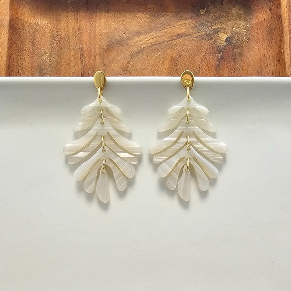 Petite Palm Earrings - Seashell-drop earrings-Reef Love