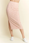 Jade By Jane Zebra Print Side Slit Midi Skirt-Midi Skirt-Reef Love