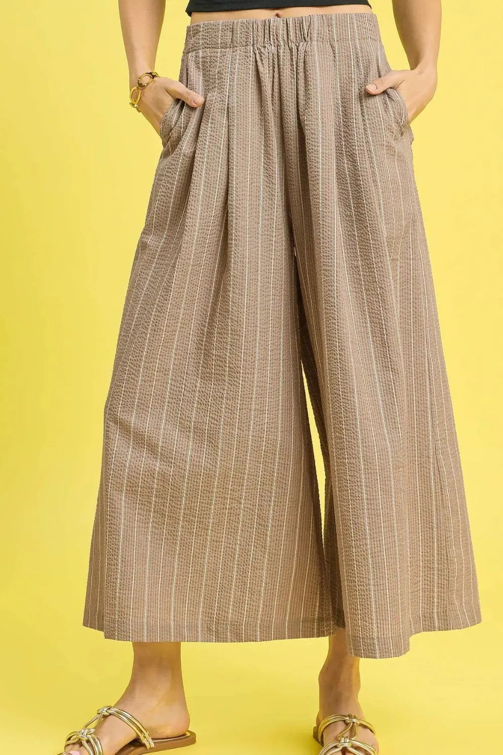 Pinstripe Crop Palazzo Pants