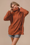 Piper Rib Double Pocket Turtle Neck Sweater