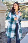 Plaid Button Up Lapel Collar Jacket-Plaid button-up jacket with lapel collar. A perfect season transitional coat, available in several colors for versatile layering. Standard and Plus Size.