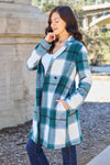Plaid Button Up Lapel Collar Jacket-Plaid button-up jacket with lapel collar. A perfect season transitional coat, available in several colors for versatile layering. Standard and Plus Size.