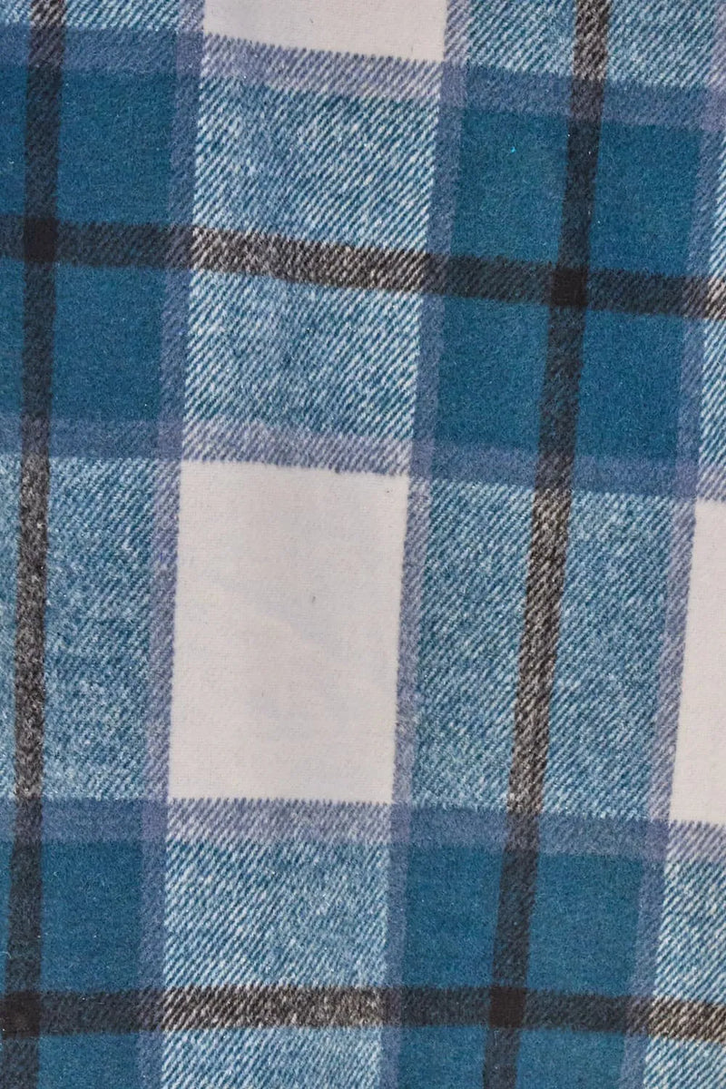 Plaid Button Up Lapel Collar Jacket-Plaid button-up jacket with lapel collar. A perfect season transitional coat, available in several colors for versatile layering. Standard and Plus Size.