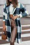 Plaid Button Up Lapel Collar Jacket-Plaid button-up jacket with lapel collar. A perfect season transitional coat, available in several colors for versatile layering. Standard and Plus Size.