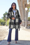 Plaid Button Up Lapel Collar Jacket-Plaid button-up jacket with lapel collar. A perfect season transitional coat, available in several colors for versatile layering. Standard and Plus Size.