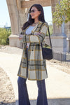Plaid Button Up Lapel Collar Jacket-Plaid button-up jacket with lapel collar. A perfect season transitional coat, available in several colors for versatile layering. Standard and Plus Size.