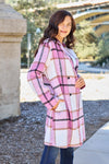 Plaid Button Up Lapel Collar Jacket-Plaid button-up jacket with lapel collar. A perfect season transitional coat, available in several colors for versatile layering. Standard and Plus Size.