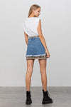 Plaid Checker Denim Mini Skirt-Denim Mini Skirt-Insane Gene-Reef Love