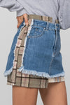 Plaid Checker Denim Mini Skirt-Denim Mini Skirt-Insane Gene-MEDIUM-S-Reef Love