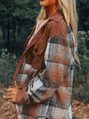Plaid Corduroy Patchwork Oversized Shacket-Effortlessly chic plaid corduroy patchwork oversized shacket in cinnamon or pink with blue plaid accents. A boho layering essential for women’s fall style.-Reef Love