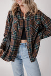 Plaid Print Chest Pockets Buttoned Shacket-Classic plaid button-up shacket with chest flap pockets. A versatile layering piece blending shirt and jacket style—perfect for effortless fall outfits.-Reef Love
