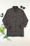 Plaid Print Chest Pockets Buttoned Shacket-Classic plaid button-up shacket with chest flap pockets. A versatile layering piece blending shirt and jacket style—perfect for effortless fall outfits.-Reef Love