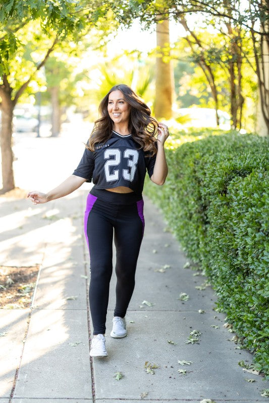 Presley Purple Panel Leggings-Reef Love