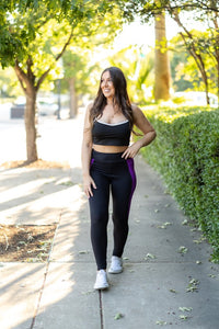 Presley Purple Panel Leggings-Reef Love