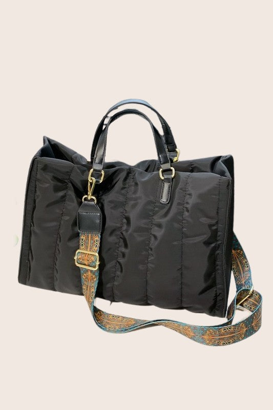Puffer Tote Top Handle Handbag