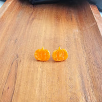 Pumpkin Patch Stud Earrings - Orange-Perfectly Pumpkin Stud Earrings in Orange - charming studs capture the spirit of autumn with their sweet pumpkin shape and bold color. 